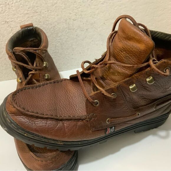 Justins style 0991  Size 13M Leather Ankle Boots Booties Brown - Picture 9 of 16